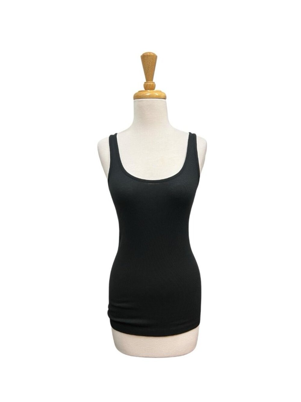 Vince Scoop Neck Tank Top Size M Medium Black Pima Cotton